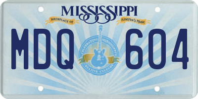 MS license plate MDQ604