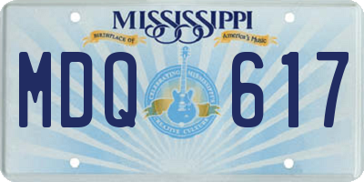 MS license plate MDQ617