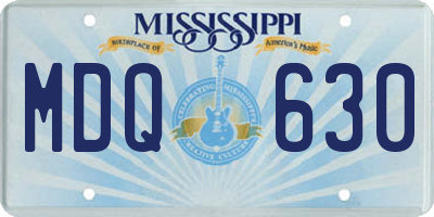 MS license plate MDQ630