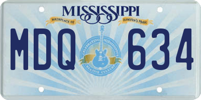 MS license plate MDQ634
