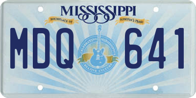 MS license plate MDQ641