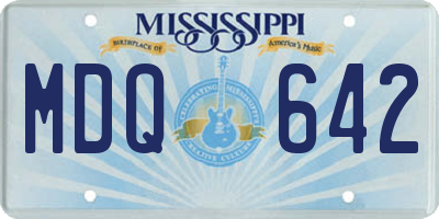 MS license plate MDQ642