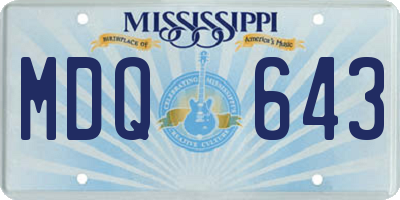 MS license plate MDQ643
