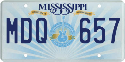 MS license plate MDQ657