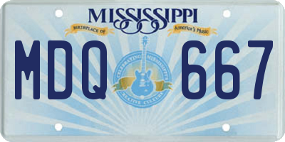 MS license plate MDQ667