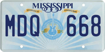 MS license plate MDQ668