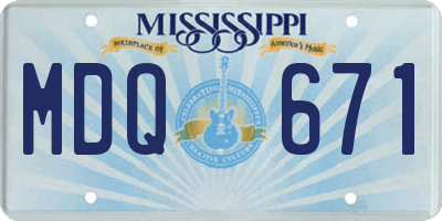 MS license plate MDQ671
