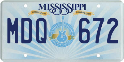 MS license plate MDQ672