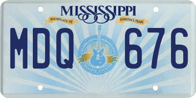 MS license plate MDQ676