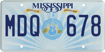 MS license plate MDQ678