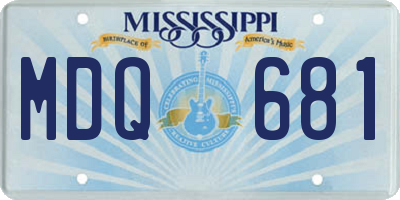 MS license plate MDQ681