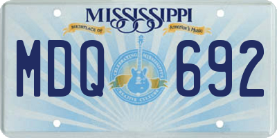 MS license plate MDQ692
