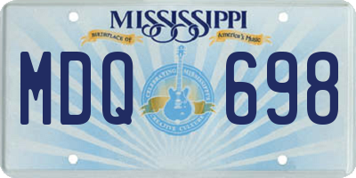 MS license plate MDQ698