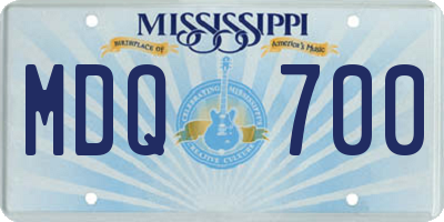 MS license plate MDQ700