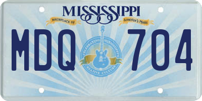 MS license plate MDQ704