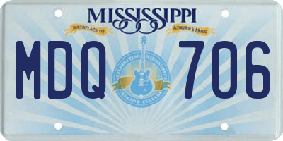 MS license plate MDQ706