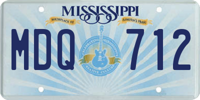 MS license plate MDQ712