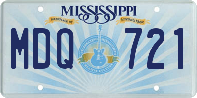 MS license plate MDQ721