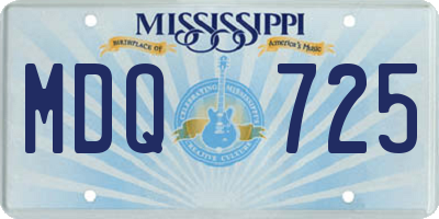 MS license plate MDQ725
