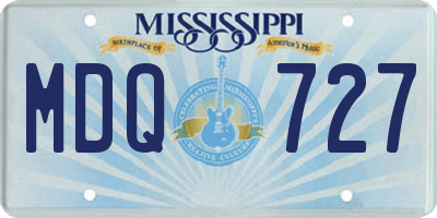 MS license plate MDQ727