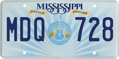 MS license plate MDQ728