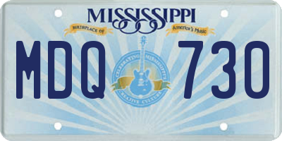 MS license plate MDQ730