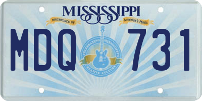MS license plate MDQ731