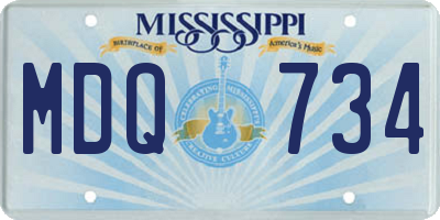 MS license plate MDQ734