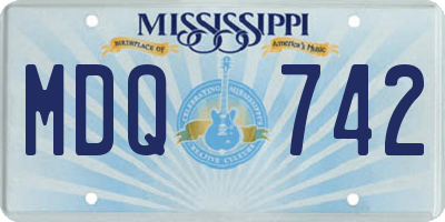 MS license plate MDQ742