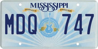 MS license plate MDQ747