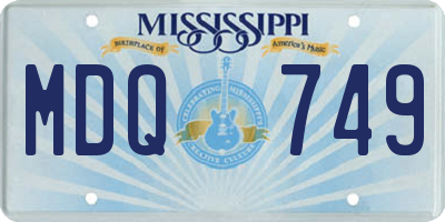 MS license plate MDQ749