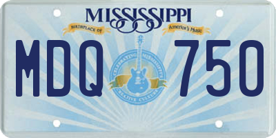 MS license plate MDQ750