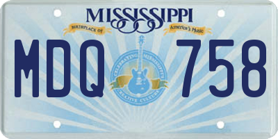 MS license plate MDQ758