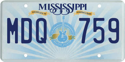 MS license plate MDQ759