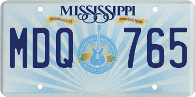 MS license plate MDQ765