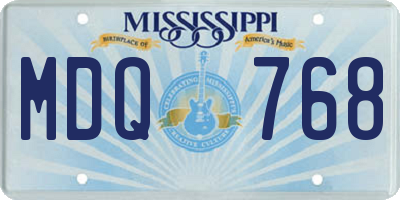 MS license plate MDQ768