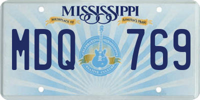 MS license plate MDQ769