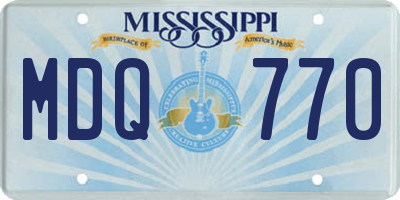 MS license plate MDQ770