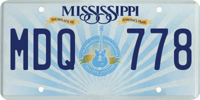 MS license plate MDQ778