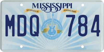 MS license plate MDQ784