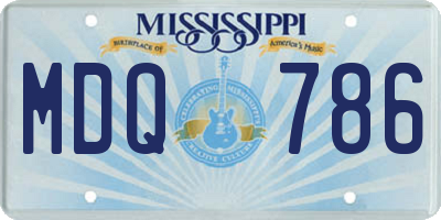 MS license plate MDQ786