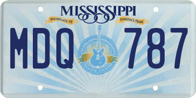 MS license plate MDQ787