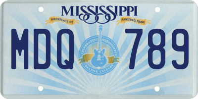 MS license plate MDQ789