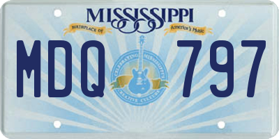 MS license plate MDQ797