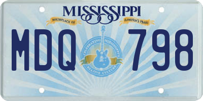 MS license plate MDQ798
