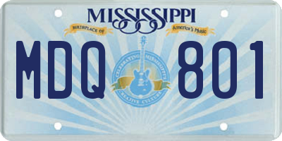 MS license plate MDQ801