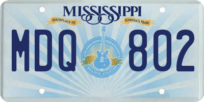 MS license plate MDQ802