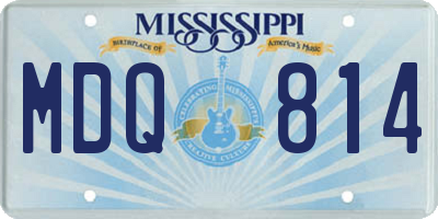 MS license plate MDQ814