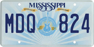 MS license plate MDQ824