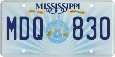 MS license plate MDQ830